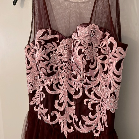 Burgundy Corset Dress - Picture 3 of 4